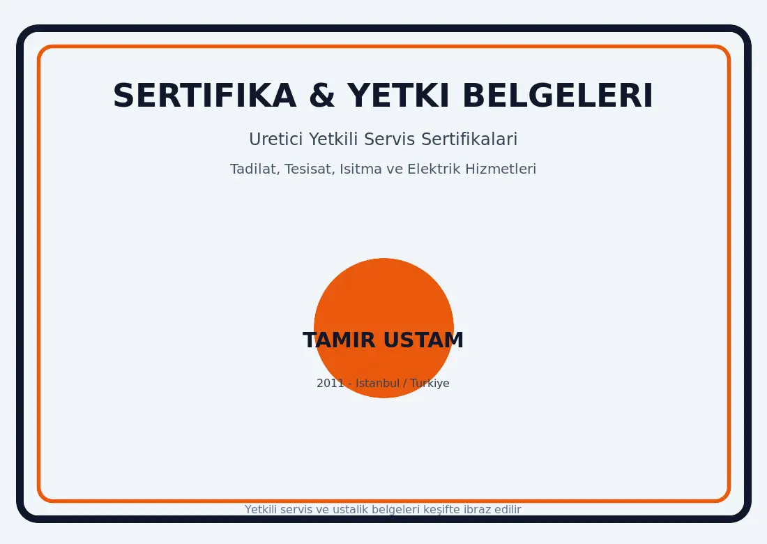 Firma sertifika ve üretici yetki belgeleri